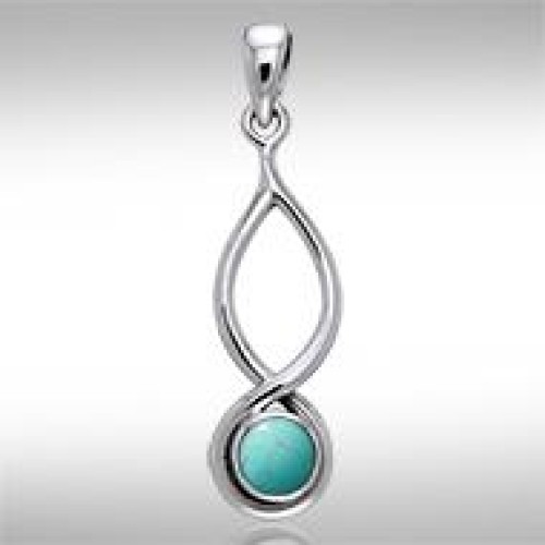 Infinity Turquoise Cabochon Pendant