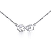 Infinity Cat Silver Necklace