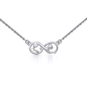 Infinity Cat Silver Necklace