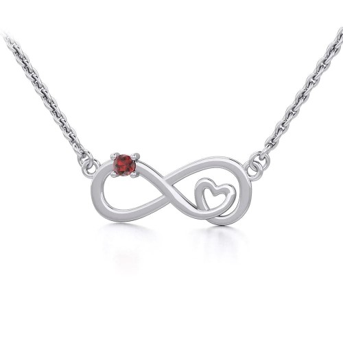 Infinity Heart Silver Necklace 