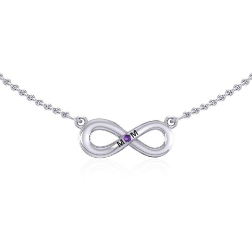 Infinity Love For Mom Necklace with Amethyst