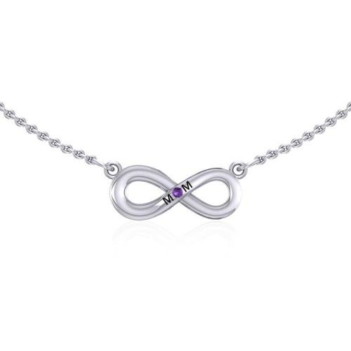Infinity Love For Mom Necklace with Amethyst