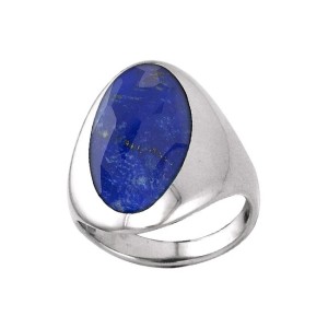 Inlaid Lapis Silver Ring 