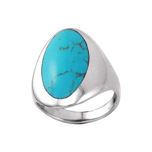 Inlaid Turquoise Silver Ring 