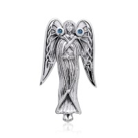 Inspirational Angel Pendant with Blue Topaz