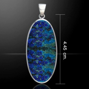 Large Oval Azurite Cabochon Pendant