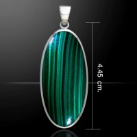 Large Oval Malachite Cabochon Pendant