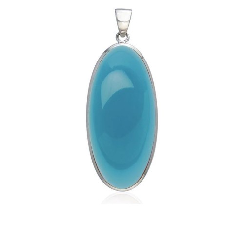 Large Oval Turquoise Cabochon Pendant