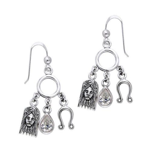 Leo Astrology Earrings with Gems