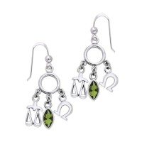 Libra Astrology Earrings with Gems