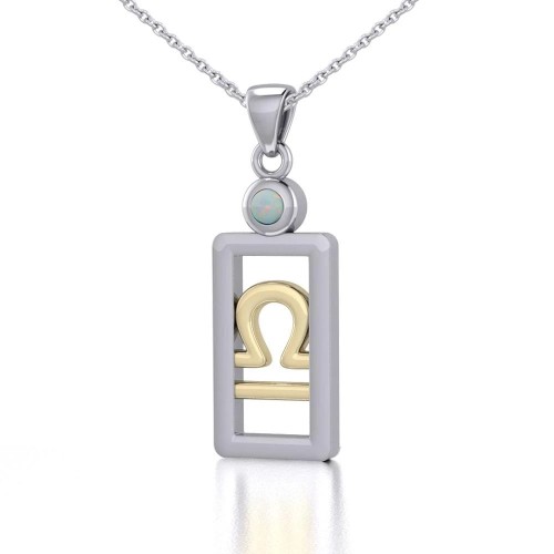 Libra Pendant with Opal Jewelry Set