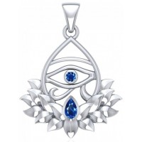 Lotus Eye of Horus Gemstone Pendant