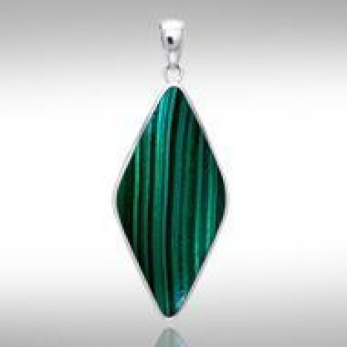 Lozenge Malachite Cabochon Pendant