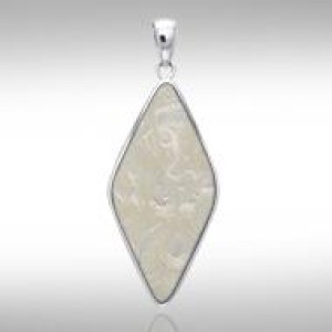 Lozenge Mother of Pearl Cabochon Pendant