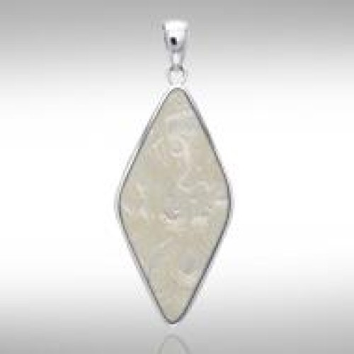 Lozenge Mother of Pearl Cabochon Pendant