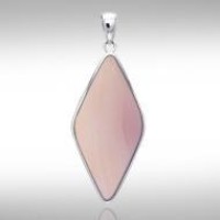 Lozenge Pink Shell Cabochon Pendant