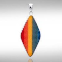 Lozenge Rainbow Cabochon Pendant