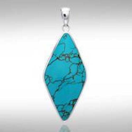 Lozenge Turquoise Cabochon Pendant