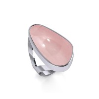 Modern Abstract Inlaid Pink Shell Ring 