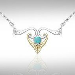 Modern Celtic Triquetra Turquoise Necklace