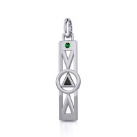 Modern Recovery Silver Pendant with Emerald