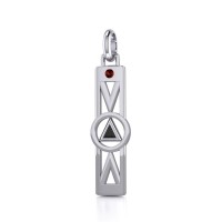 Modern Recovery Silver Pendant with Garnet