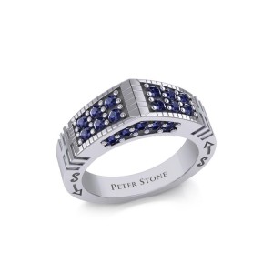 Modern Tapered Band Ring with Sapphires