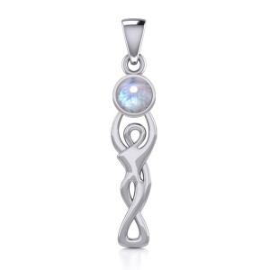 Moon Goddess Rainbow Moonstone Pendant