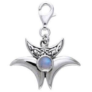 Magick Triple Moon Charm with Moonstone