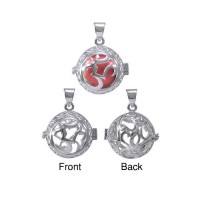 Om Harmony Globe Pendant with Red Bola Ball