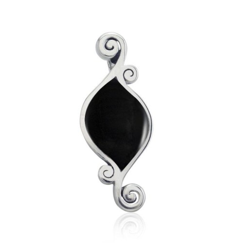 Organic Form Inlay Black Onyx Pendant