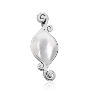 Organic Form Inlay Mother of Pearl Pendant