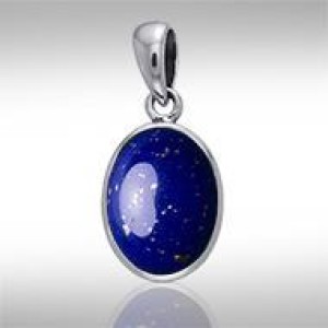 Oval Lapis Cabochon Pendant