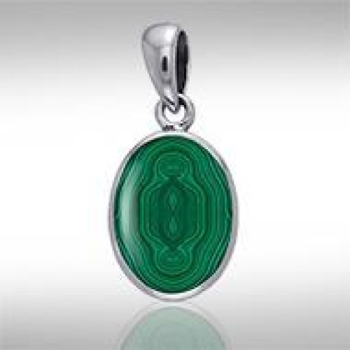 Oval Malachite Cabochon Pendant