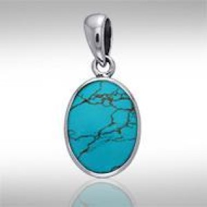 Oval Turquoise Cabochon Pendant
