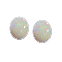 Oval Opal Cabochon Post Earrings