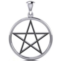 Black Pentagram Sterling Silver Pendant