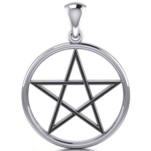 Black Pentagram Sterling Silver Pendant