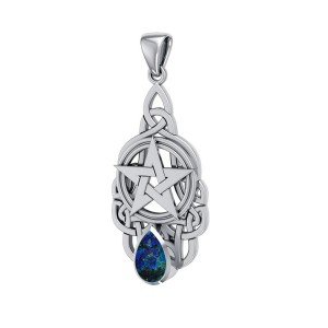 Pentacle Knot Pendant with Azurite Gemstone