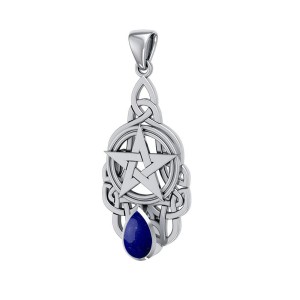 Pentacle Knot Pendant with Lapis Gemstone