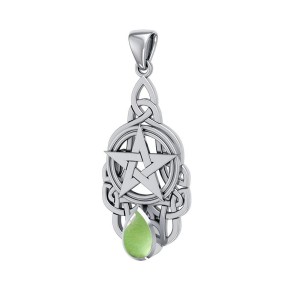 Pentacle Knot Pendant with Peridot Gemstone