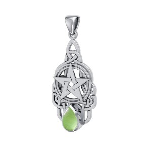 Pentacle Knot Pendant with Peridot Gemstone