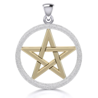 Pentagram Silver and Gold Pendant