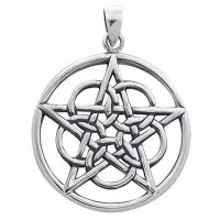 Woven Pentacle Pendant in Sterling Silver
