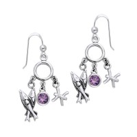 Pisces Astrology Earrings with Gems