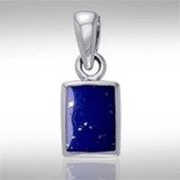 Rectangle Lapis Cabochon Pendant