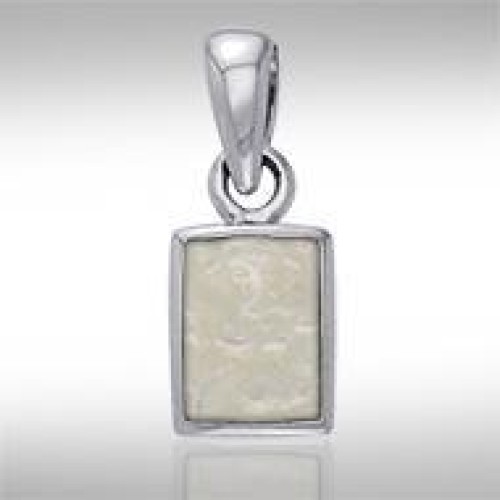 Rectangle Mother of Pearl Cabochon Pendant