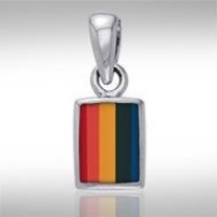 Rectangle Rainbow Cabochon Pendant