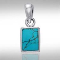 Rectangle Turquoise Cabochon Pendant