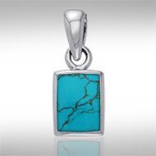 Rectangle Turquoise Cabochon Pendant